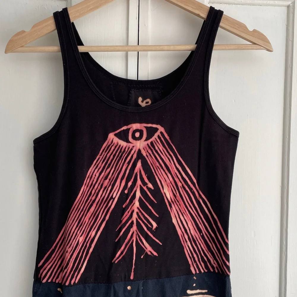 Brass Arrow Indie Black and Bleached Sleeveless Dress Whimsygoth Witch Goth S - Picture 3 of 9